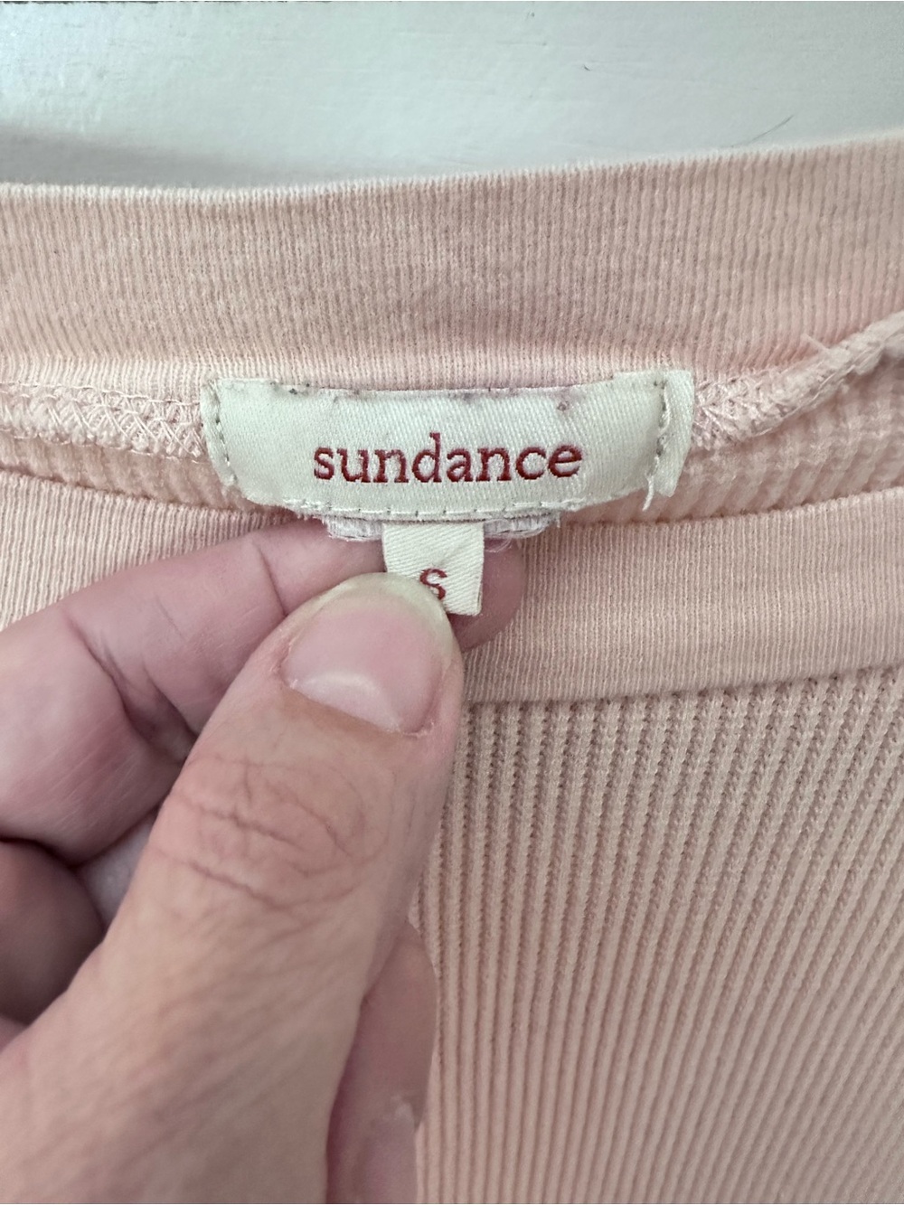 Sundance S Pale pink waffle knit velvet wrist boho chic tunic top Y2k 90's Boho - Picture 5 of 12